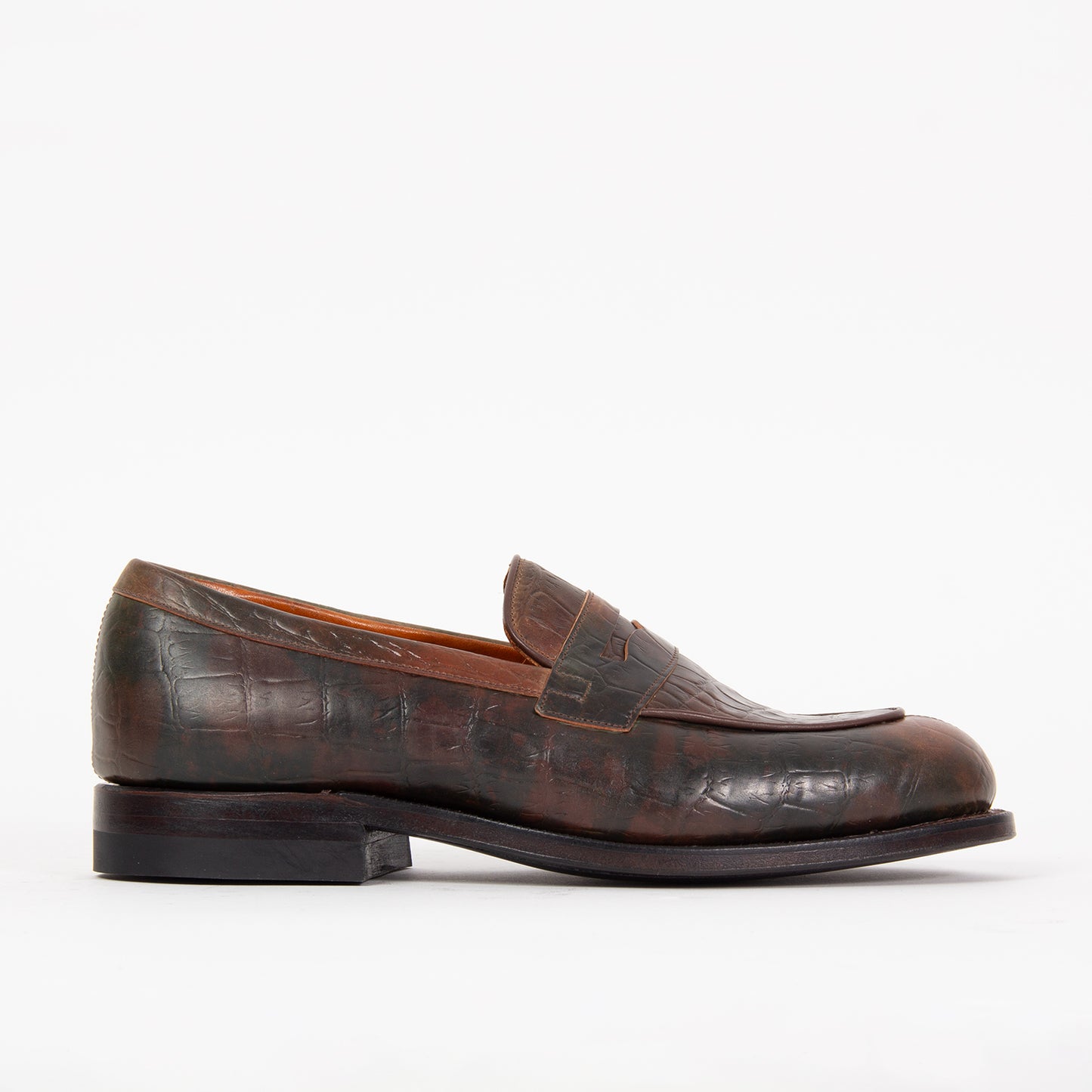 Bristol Loafer - Crocodile Printed Shell Cordovan