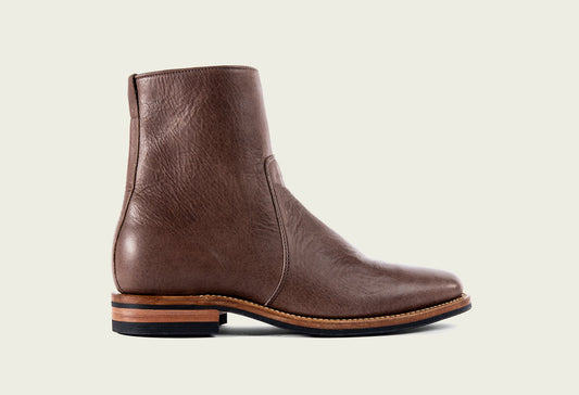 Side Zip Brown Glacé Deer - VIBERG North America