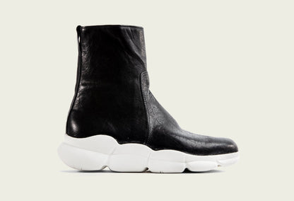 Side Zip Sneaker Black Horsehide - VIBERG North America
