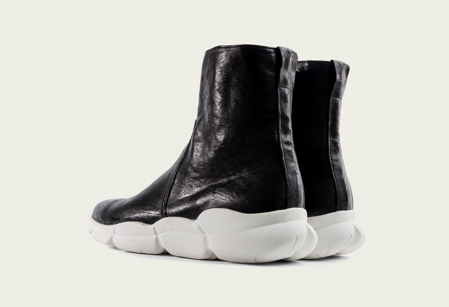 Side Zip Sneaker Black Horsehide - VIBERG North America