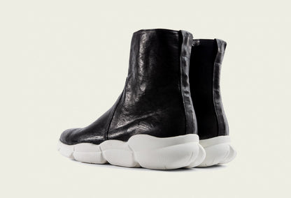 Side Zip Sneaker Black Horsehide - VIBERG North America
