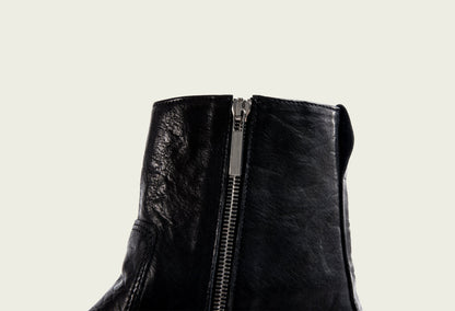Side Zip Sneaker Black Horsehide - VIBERG North America
