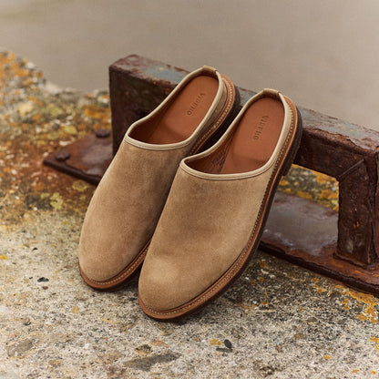 Mule - Peanut Papillon Calf Suede - VIBERG